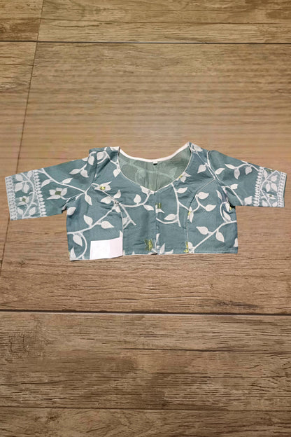 Glass Sleeve Resham Jamdani Blouse SN2025WP053