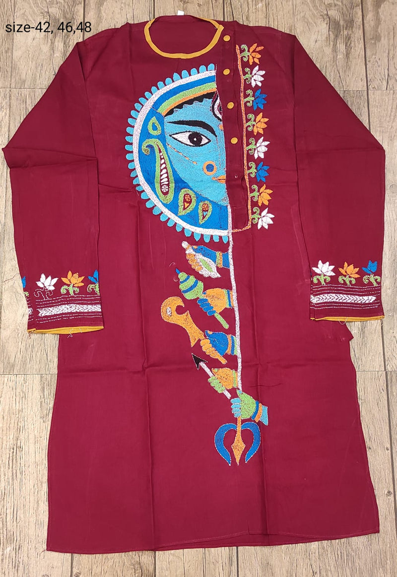 Cotton Kantha Stitch (Hand Embroidery) Panjabi SN2023WPCK54