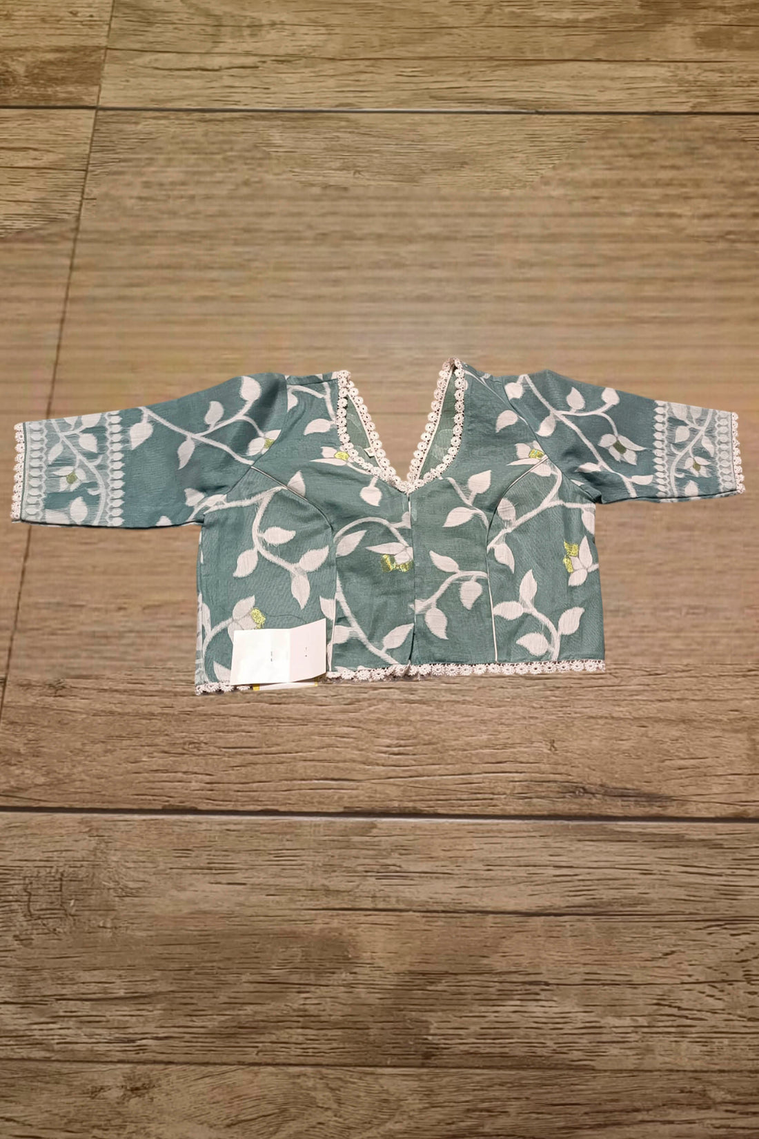 Glass Sleeve Resham Jamdani Blouse SN2025WP056