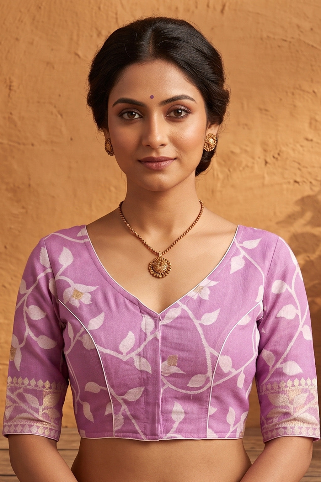 Glass Sleeve Resham Jamdani Blouse SN2025WP062