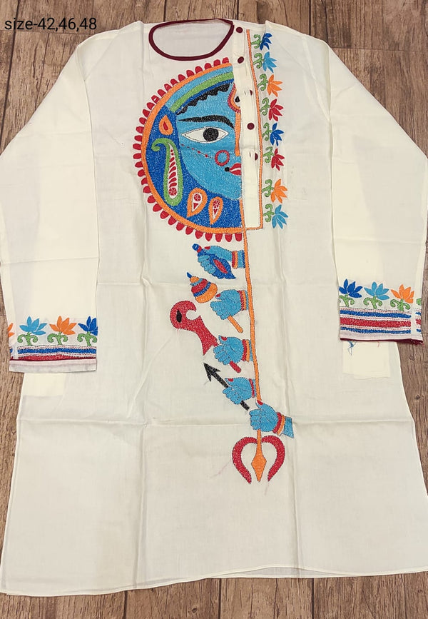 Cotton Kantha Stitch (Hand Embroidery) Panjabi SN2023WPCK63