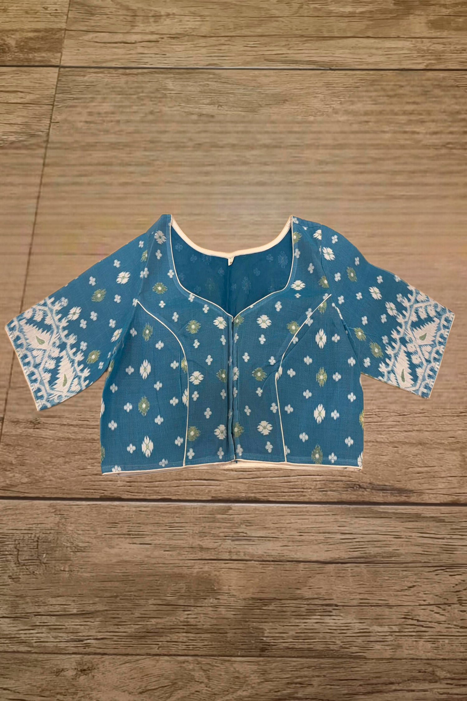 Glass Sleeve Resham Jamdani Blouse SN2026WP064