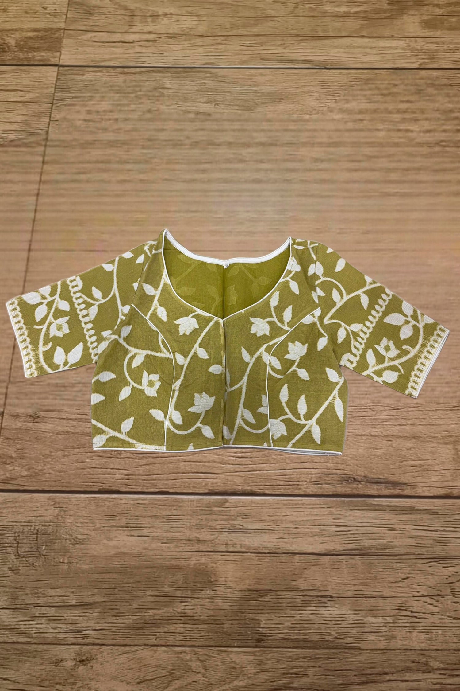 Glass Sleeve Resham Jamdani Blouse SN2026WP065
