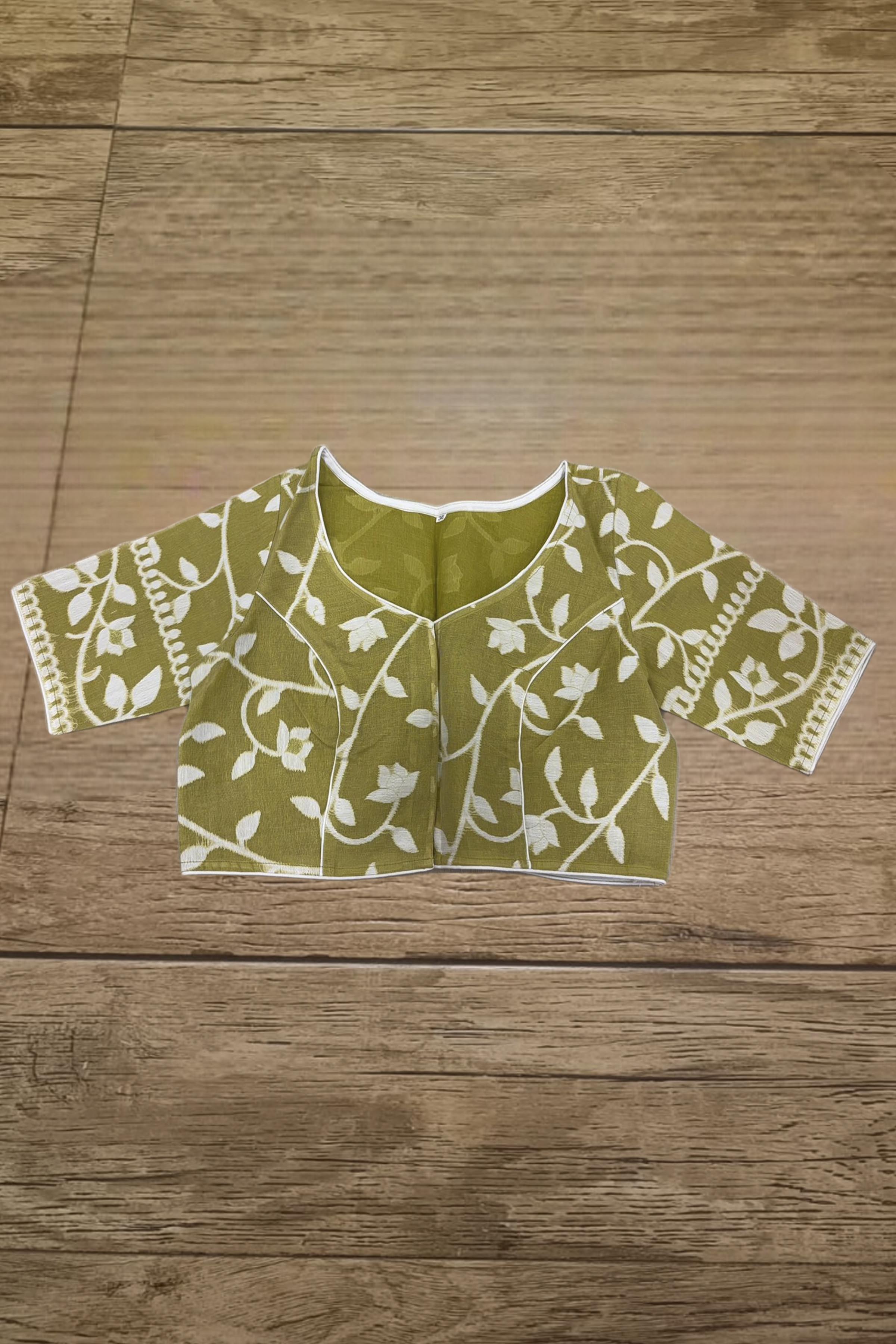 Glass Sleeve Resham Jamdani Blouse SN2026WP065