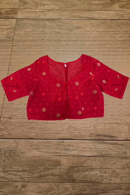Glass Sleeve Resham Jamdani Blouse SN2026WP067