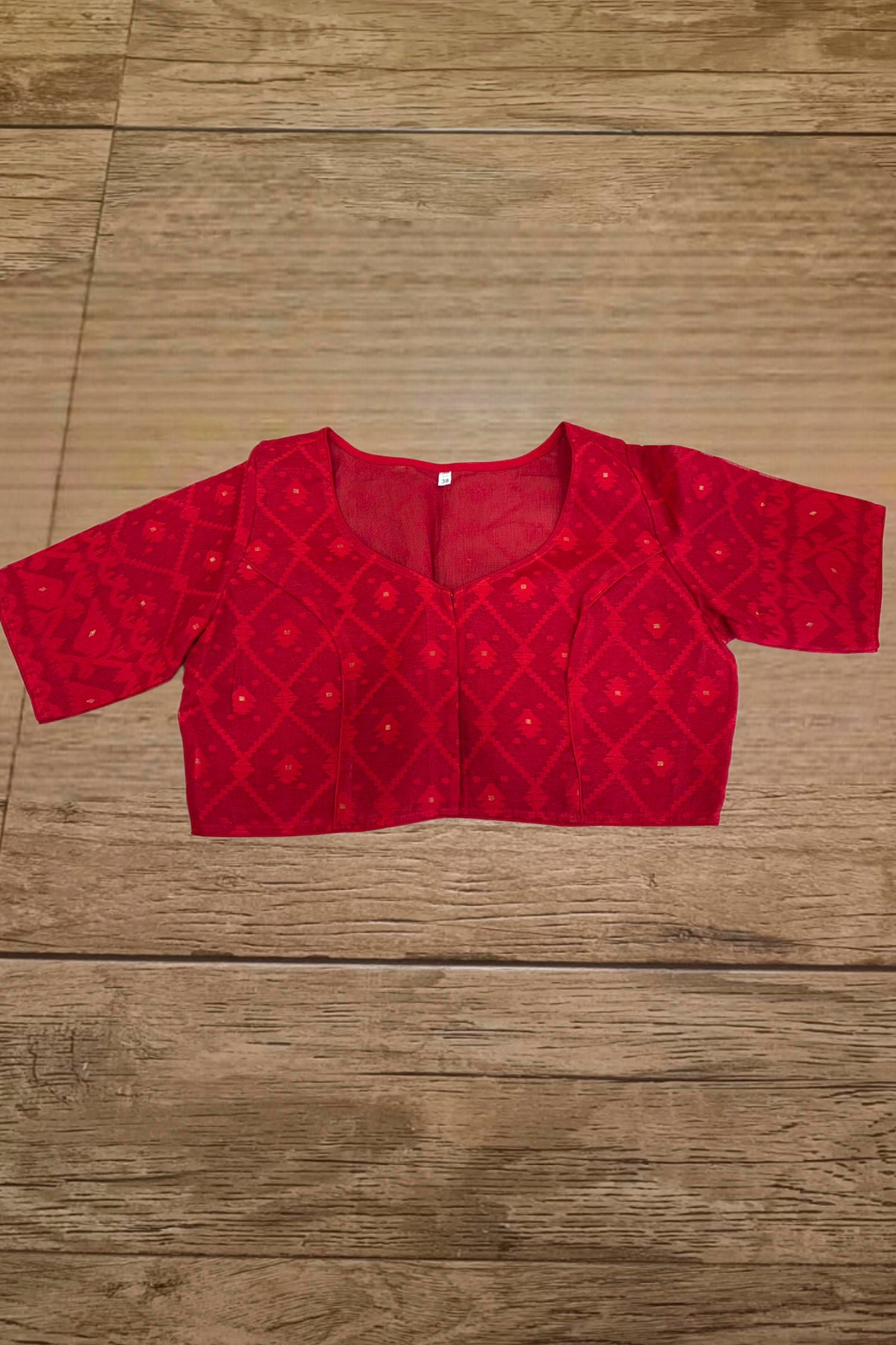 Glass Sleeve Resham Jamdani Blouse SN2026WP068
