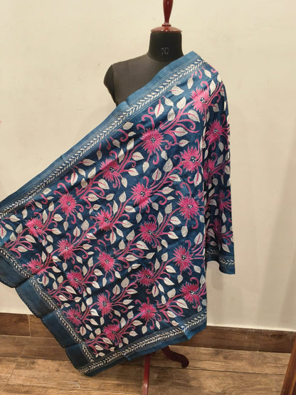 Pure Tussar Kantha Stitch Dupatta SN26KD72