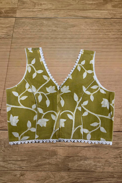 Sleeveless Rasham Jamdani Blouse SN2026WP074