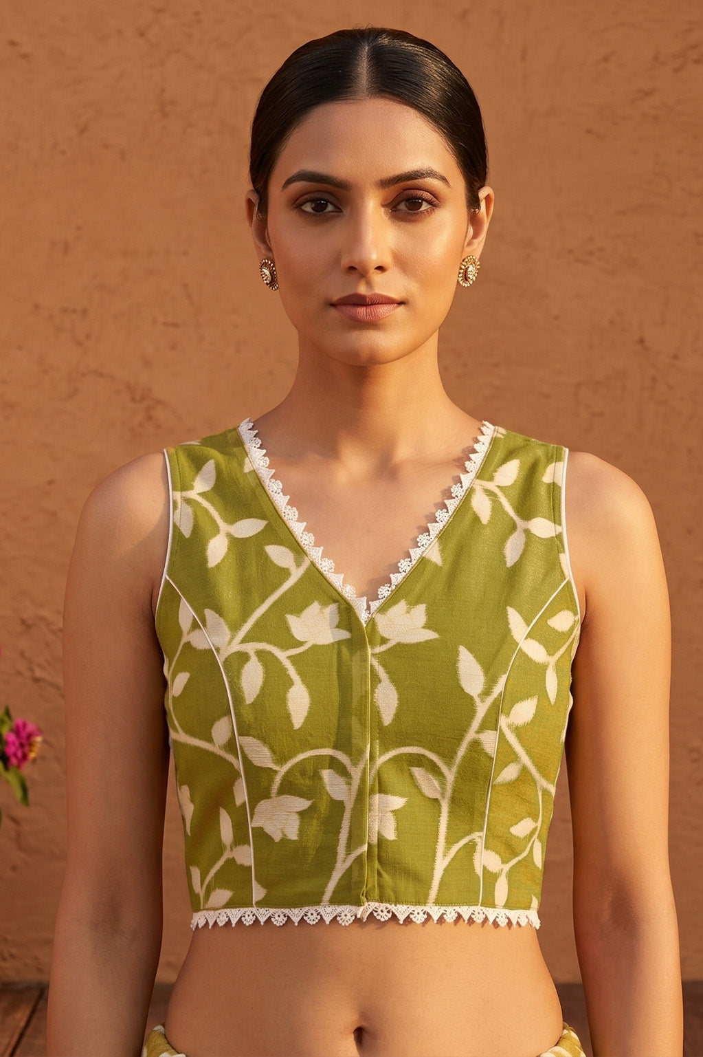 Sleeveless Rasham Jamdani Blouse SN2026WP074