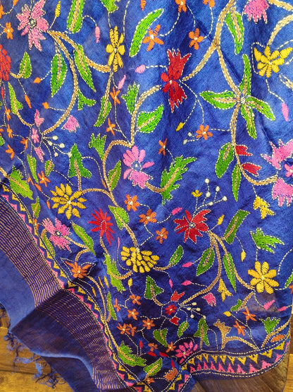 Pure Tussar Kantha Stitch Dupatta SN26KD80