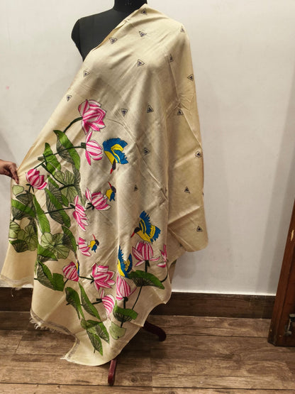 Pure Tussar Kantha Stitch Dupatta SN26KD85