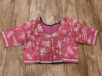 Pink Pure Bangalore Silk Kantha Stitch Blouse SN26WP091