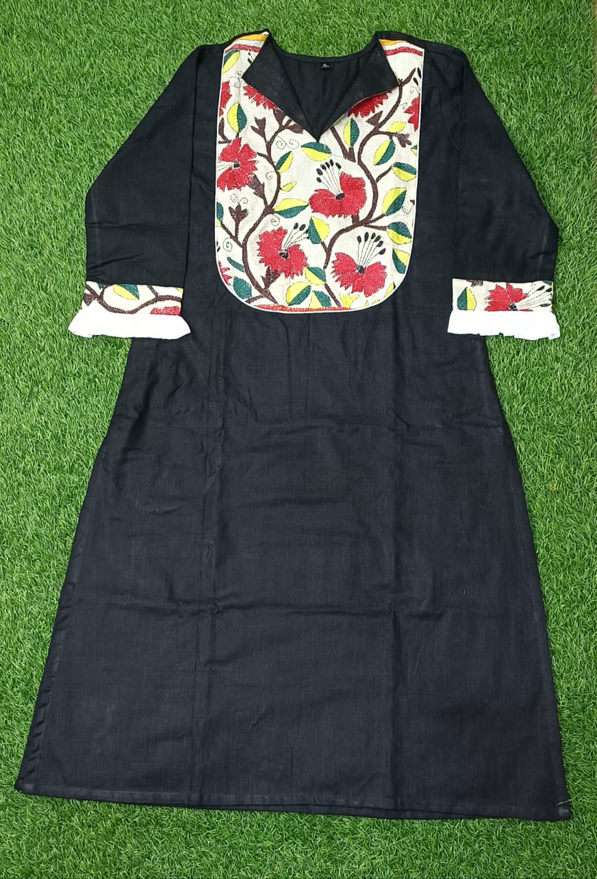 Pure Cotton Kantha stitch patch Kurti SN2023WPCK96