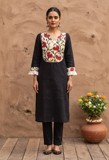 Pure Cotton Kantha stitch patch Kurti SN2023WPCK96
