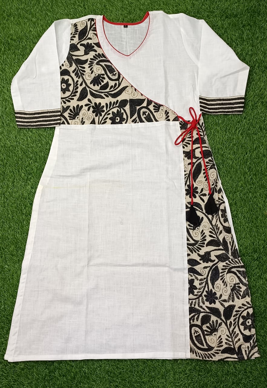 Pure Cotton Kantha stitch patch Kurti SN2023WPCK97