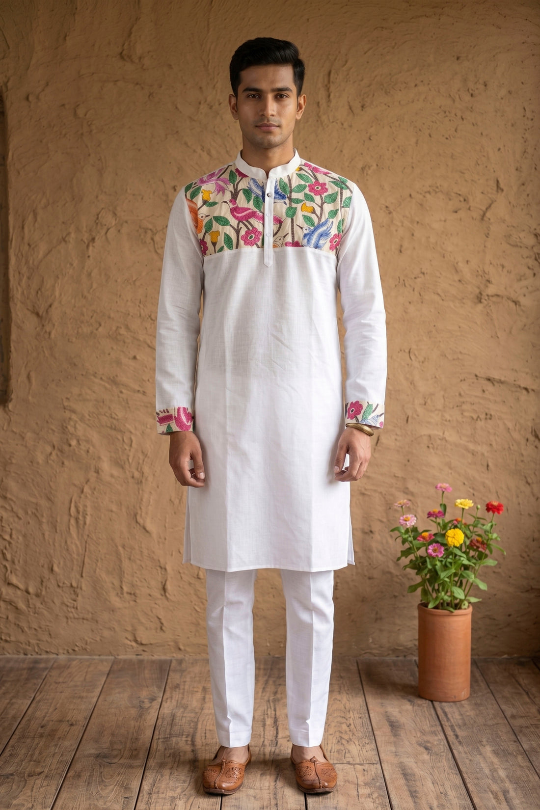 Cotton Kantha Stitch Patch Panjabi SN2023WPCK101