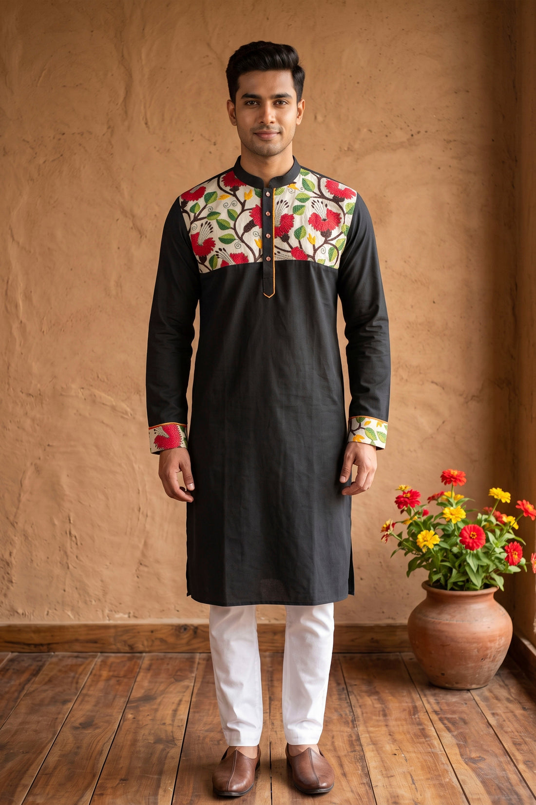 Cotton Kantha Stitch Patch Panjabi SN2023WPCK103