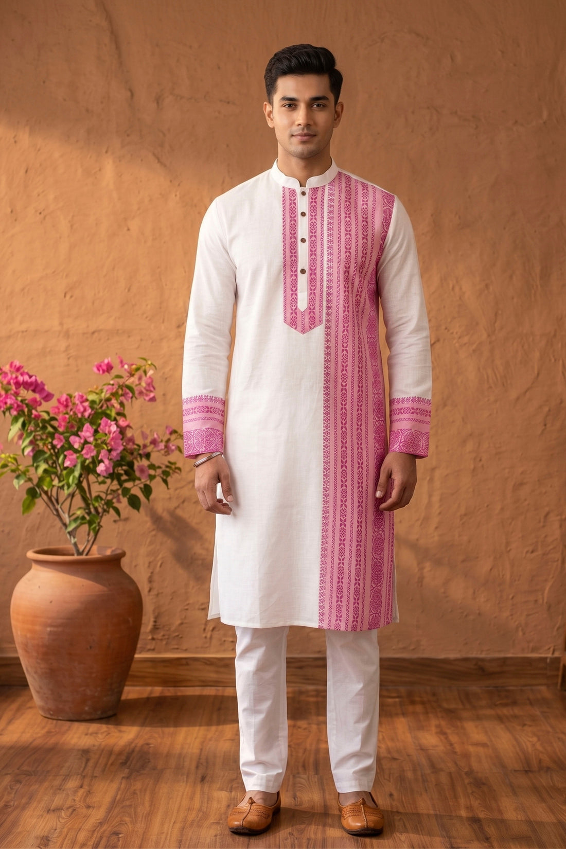 Designed Pure Cotton Panjabi SN2024WP105