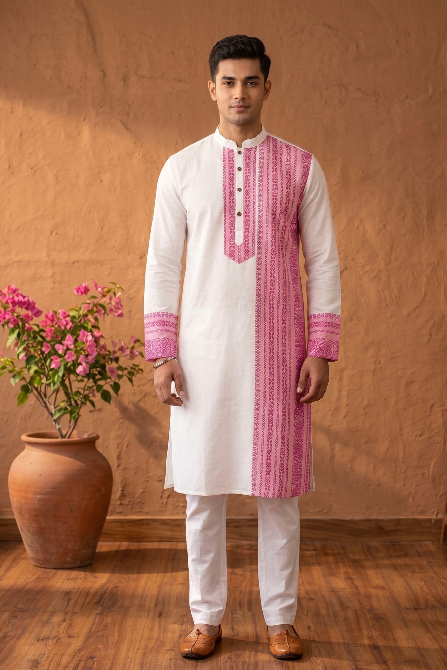 Designed Pure Cotton Panjabi SN2024WP105