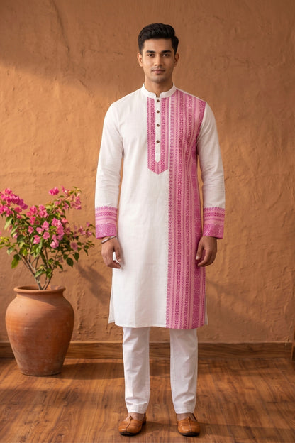 Designed Pure Cotton Panjabi SN2024WP105