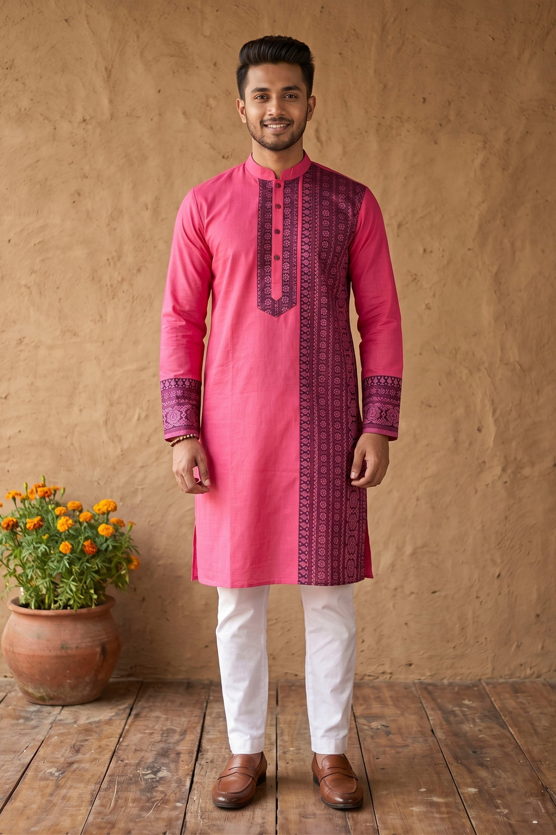 Designed Pure Cotton Panjabi SN2024WP107