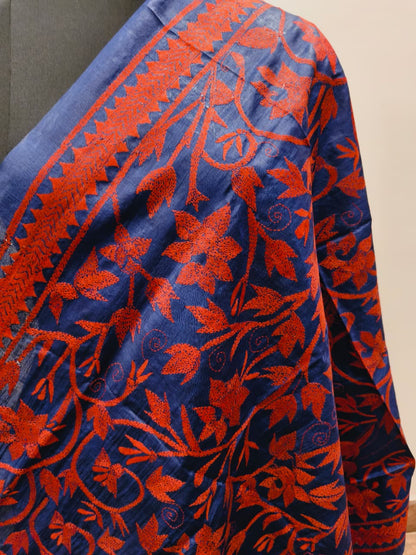 Pure Tussar Kantha Stitch Dupatta SN26KD10