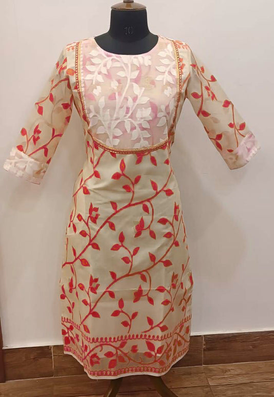 Resham Jamdani Kurti SN2025WPRJ136