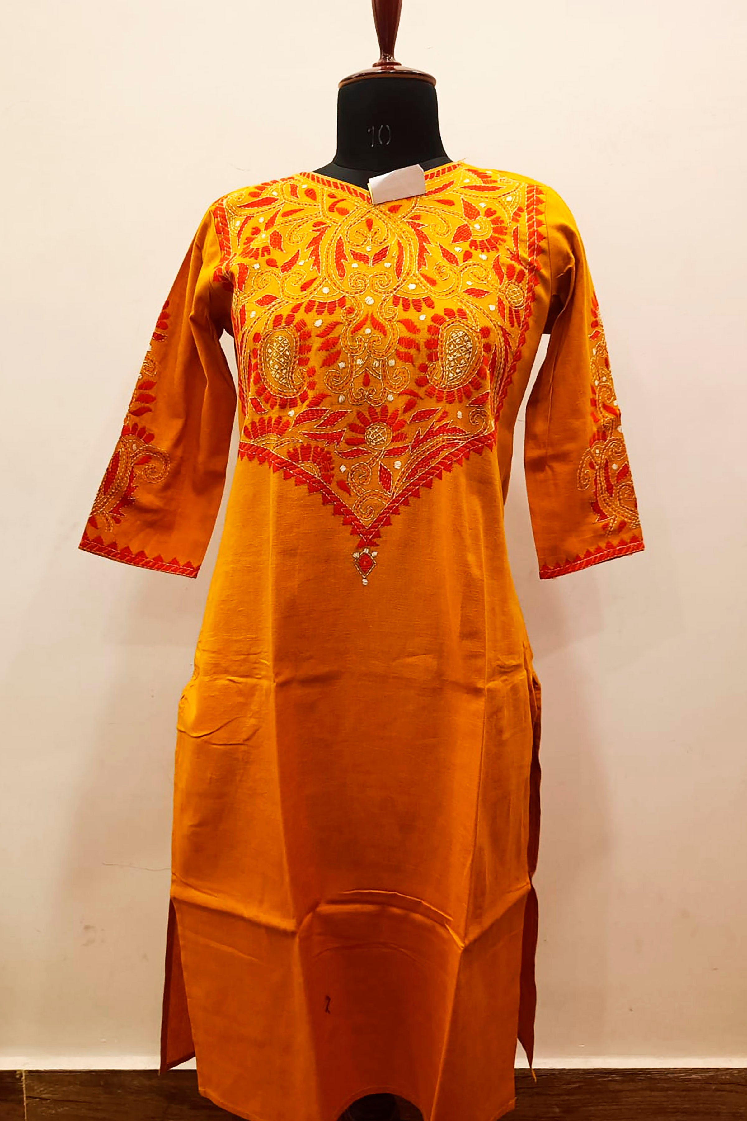 Pure Cotton Kurti With Exclusive Kantha Work SN2026WPCK149