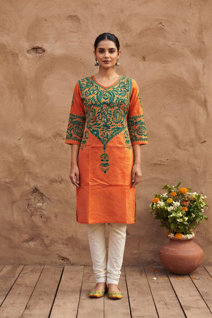 Pure Cotton Kurti With Exclusive Kantha Work SN2026WPCK151
