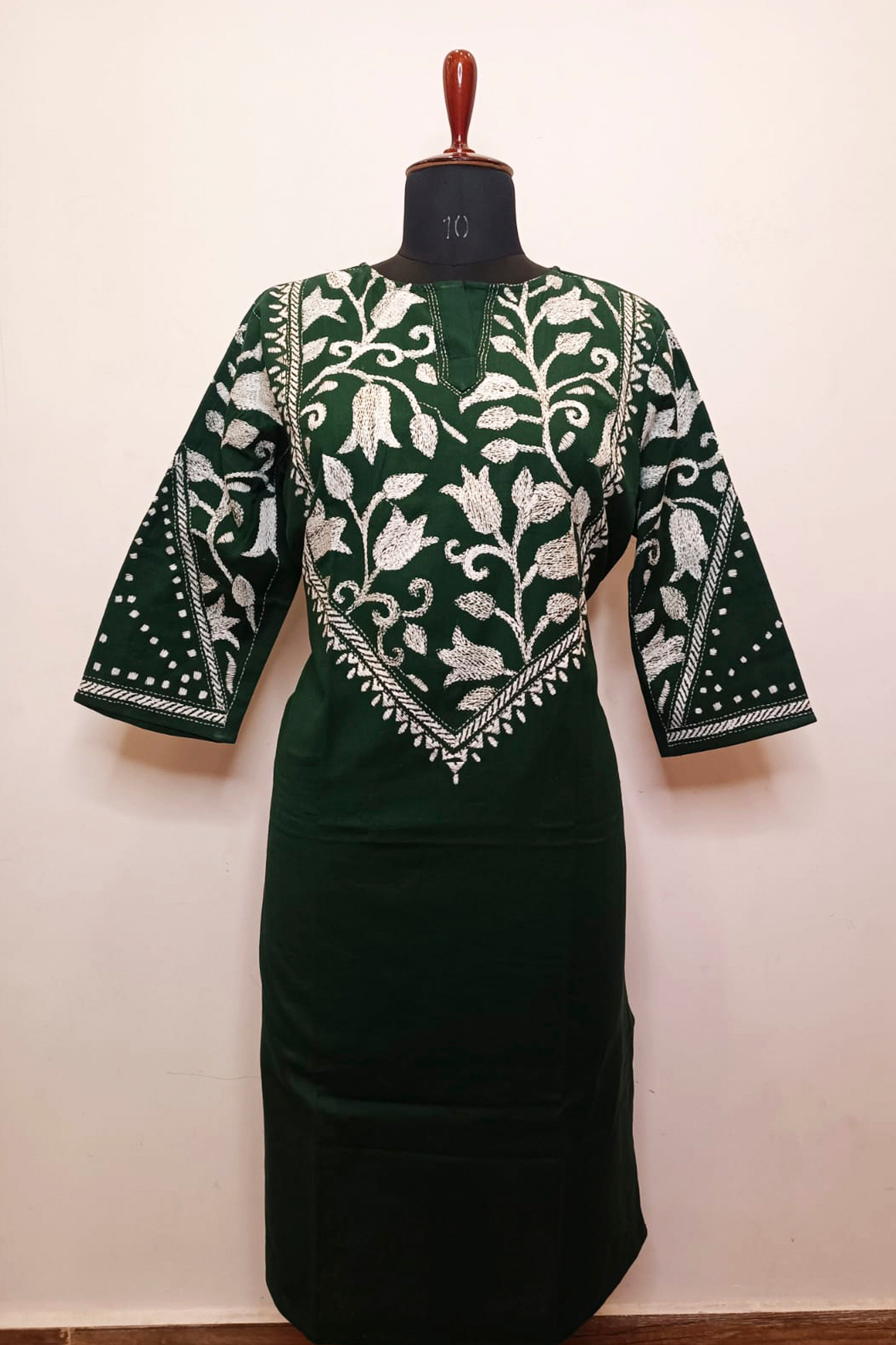 Pure Cotton Kurti With Exclusive Kantha Work SN2026WPCK152