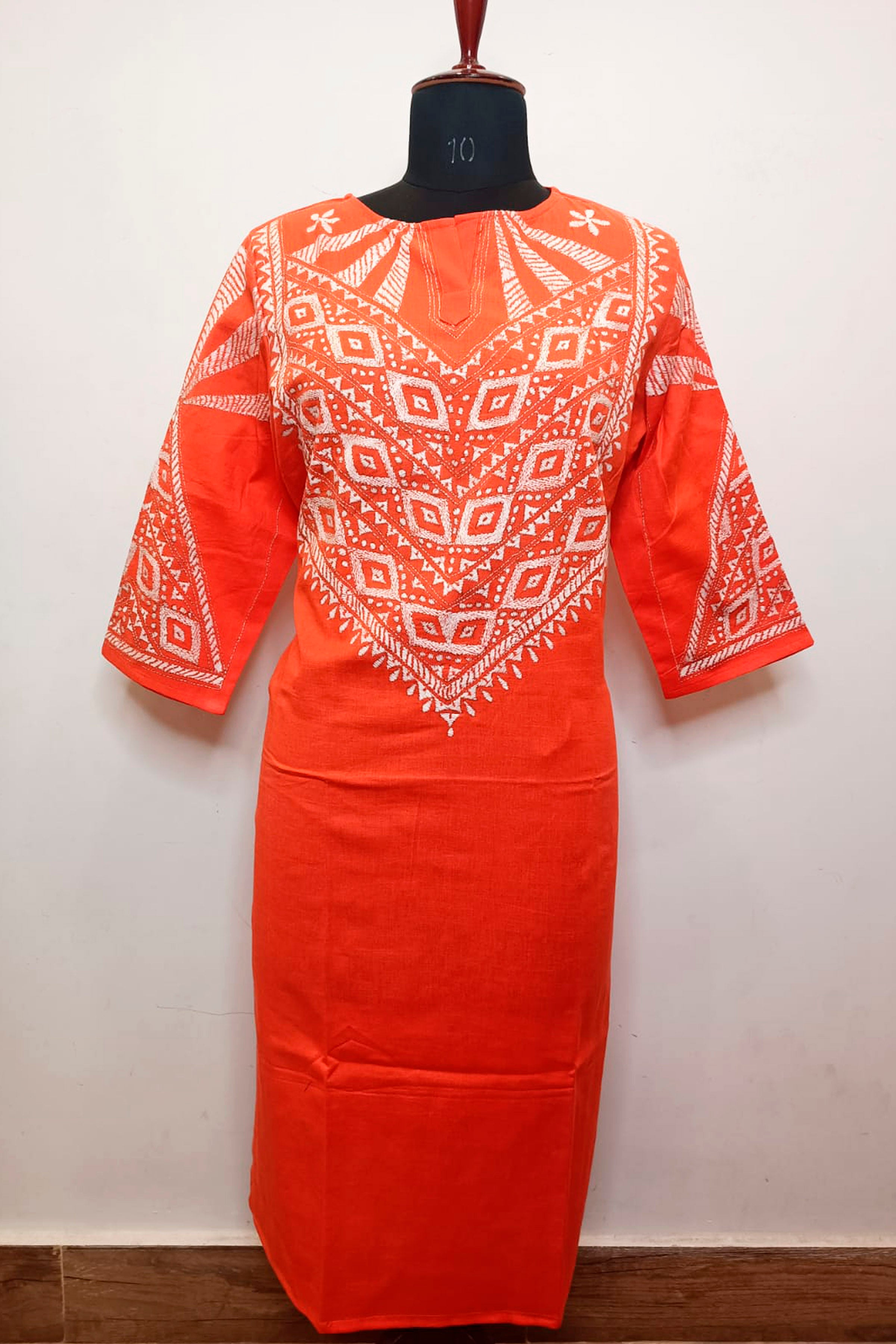 Pure Cotton Kurti With Exclusive Kantha Work SN2026WPCK153