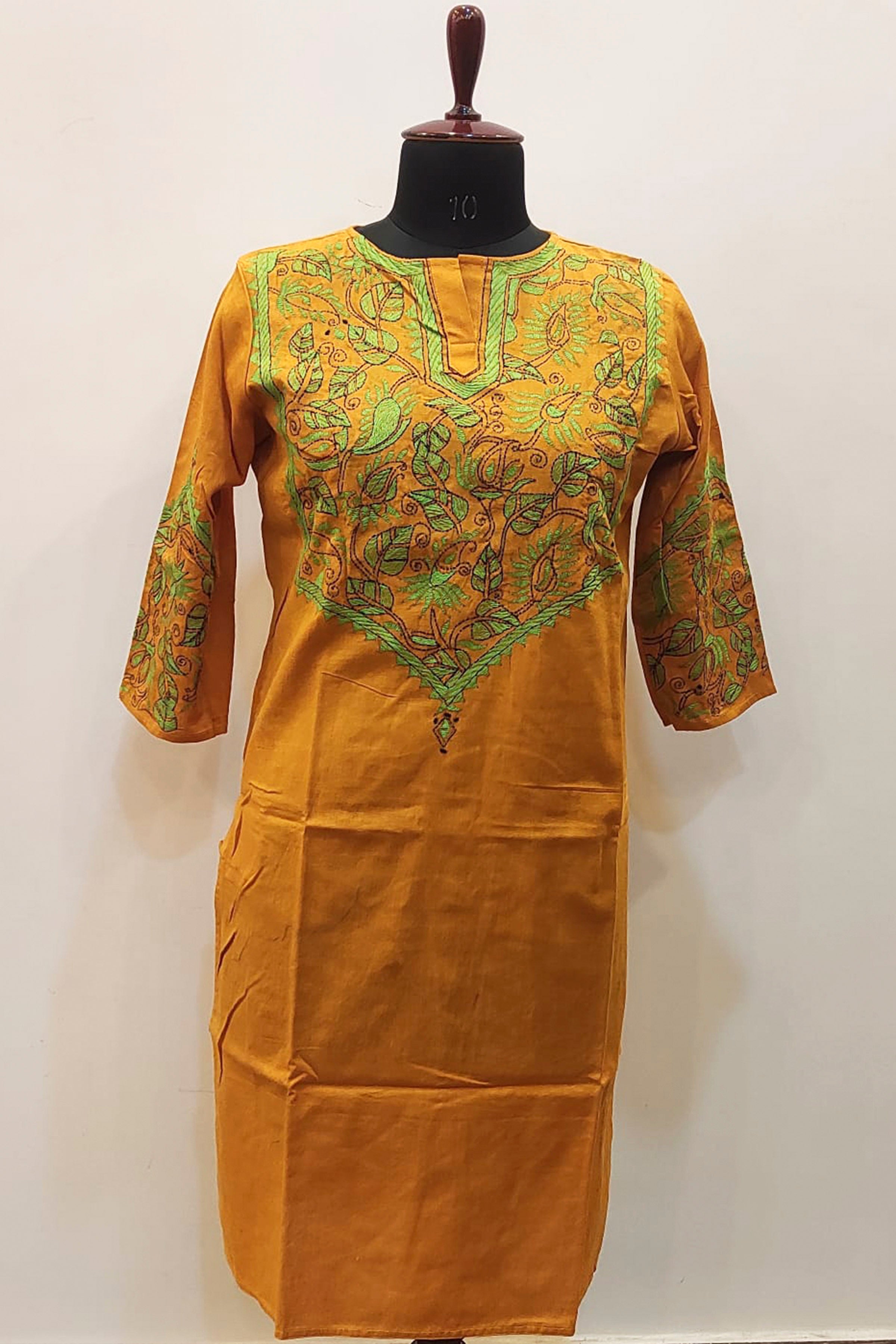 Pure Cotton Kurti With Exclusive Kantha Work SN2026WPCK156