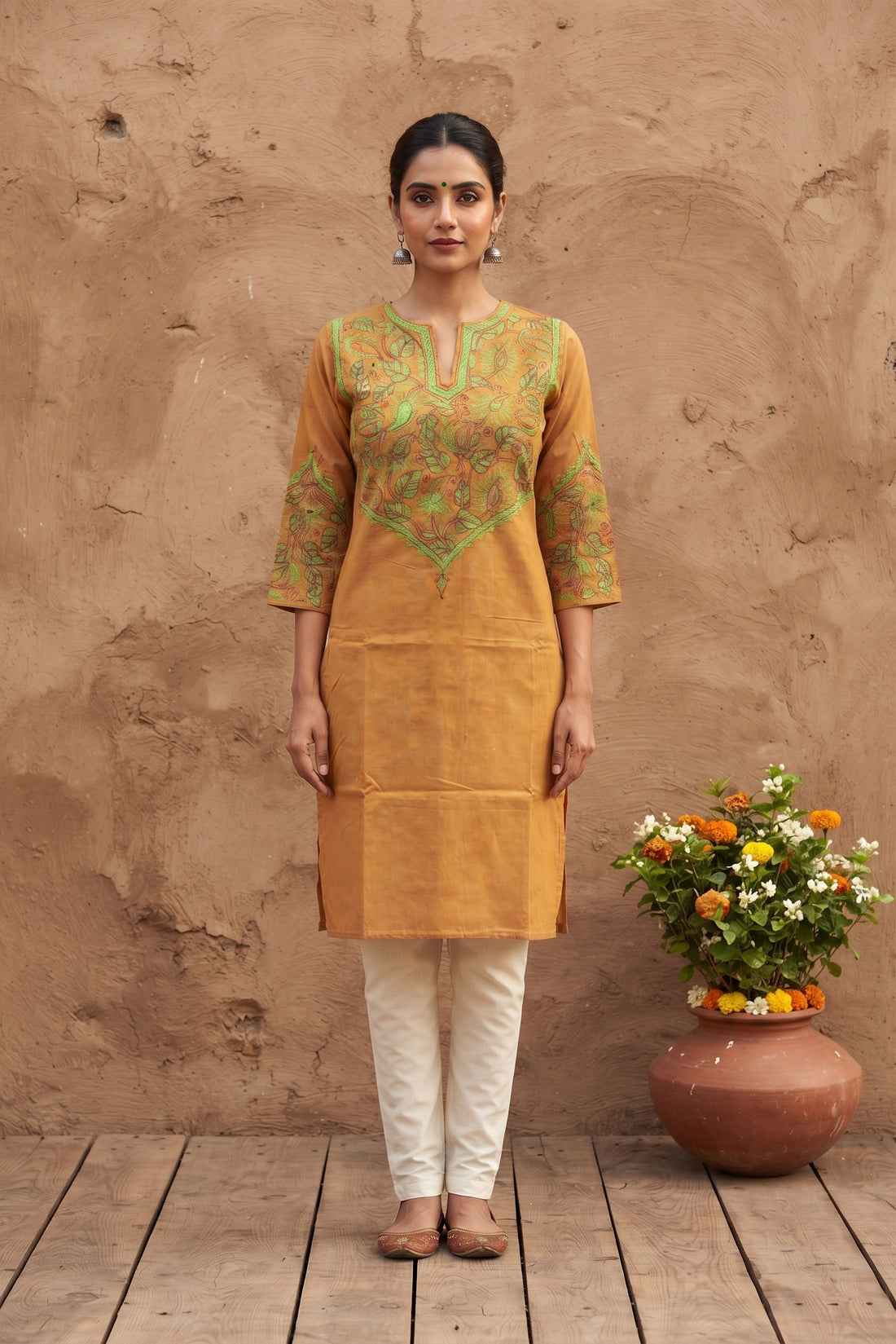 Pure Cotton Kurti With Exclusive Kantha Work SN2026WPCK156