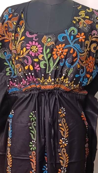 Kantha Hand Embroidery Cotton Kaftan SN26159