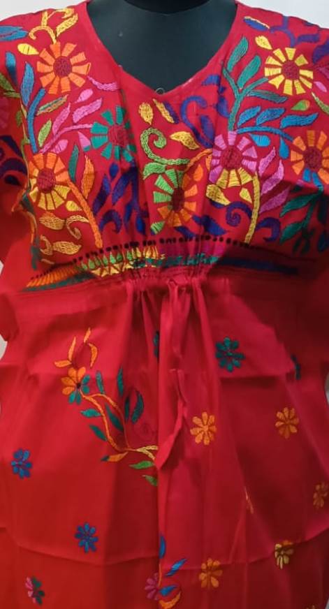 Kantha Hand Embroidery Cotton Kaftan SN26161