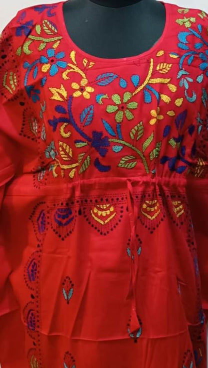 Kantha Hand Embroidery Cotton Kaftan SN26163
