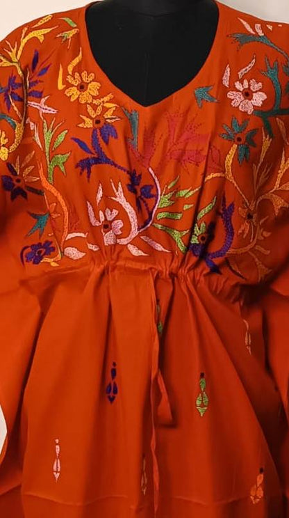 Kantha Hand Embroidery Cotton Kaftan SN26170
