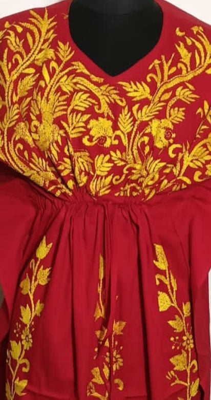 Kantha Hand Embroidery Cotton Kaftan SN26172