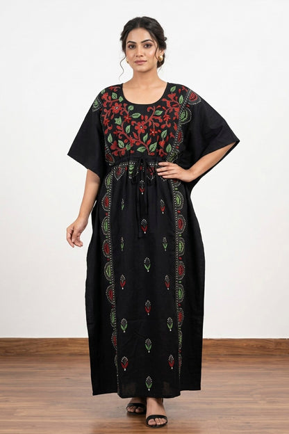 Kantha Hand Embroidery Cotton Kaftan SN26175