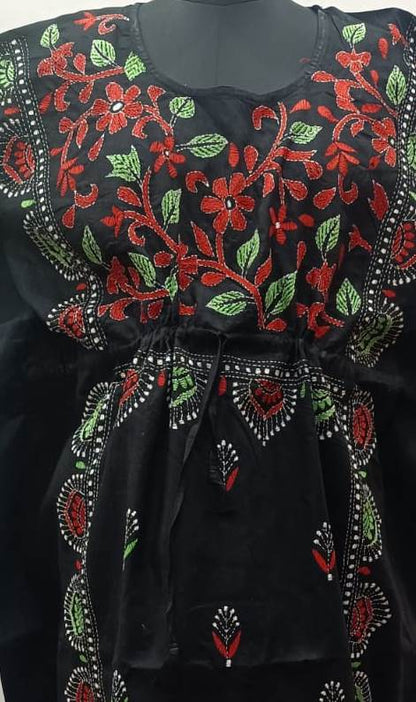 Kantha Hand Embroidery Cotton Kaftan SN26175