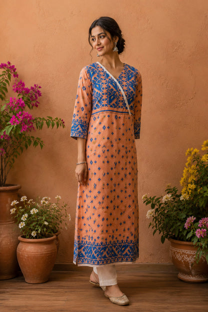 Resham Jamdani Kurti SN26WPRJ177