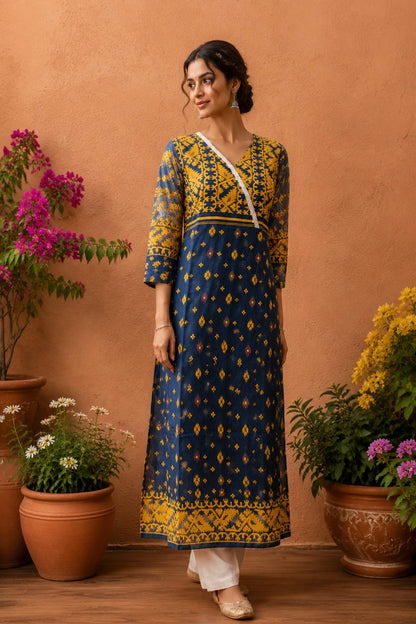 Resham Jamdani Kurti SN26WPRJ178
