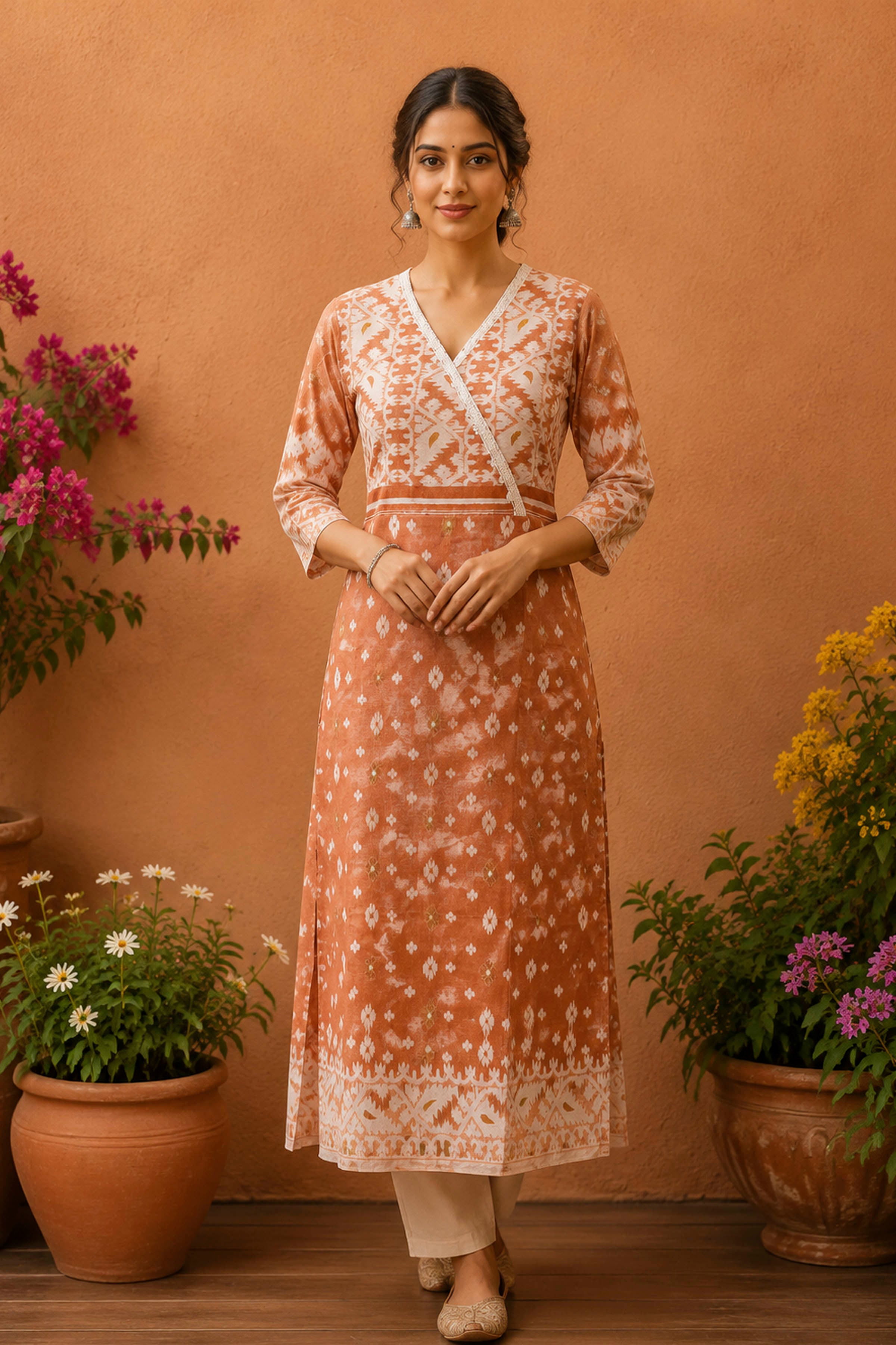 Resham Jamdani Kurti SN26WPRJ179