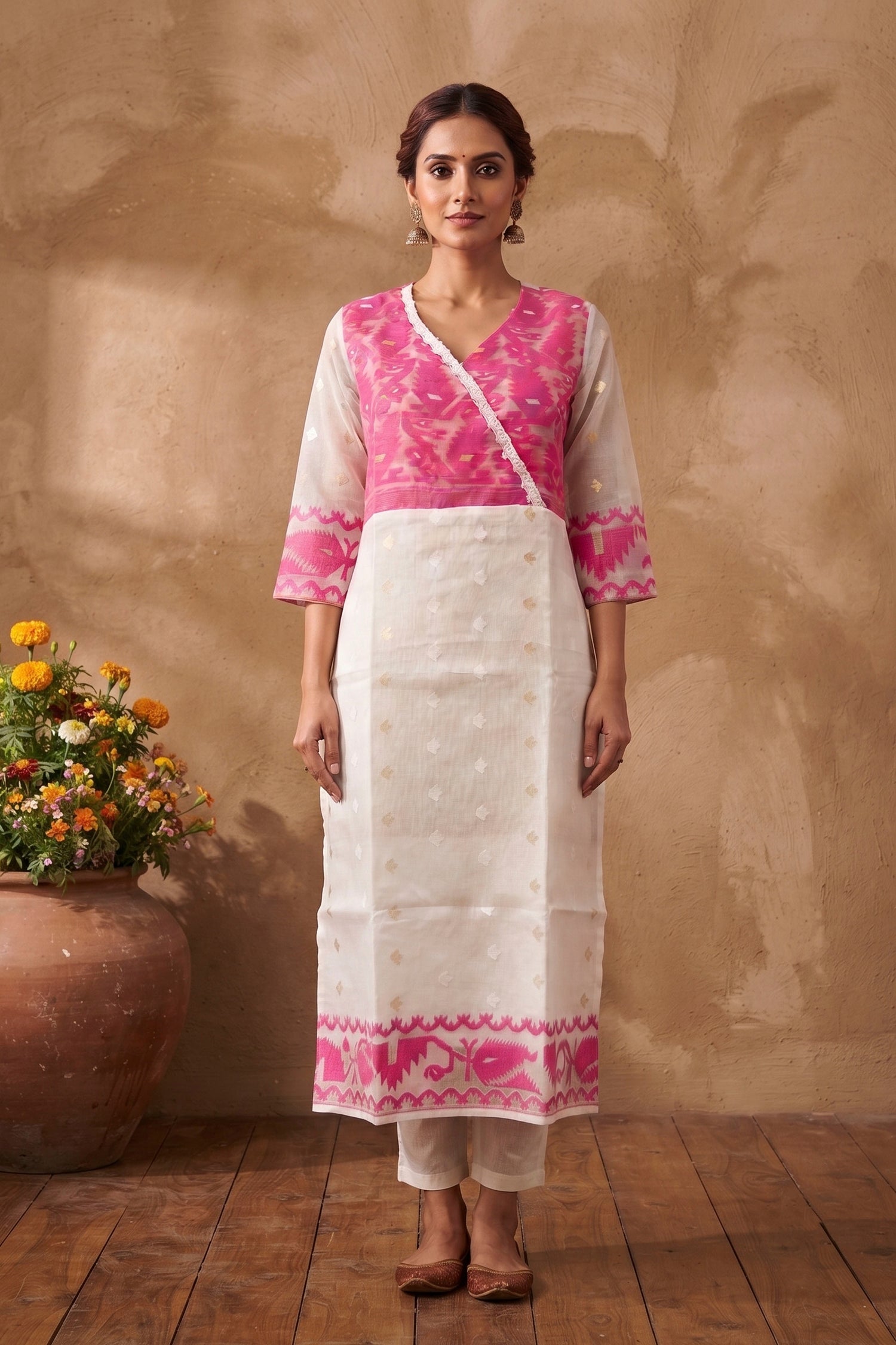 Resham Jamdani Kurti SN26WPRJ183