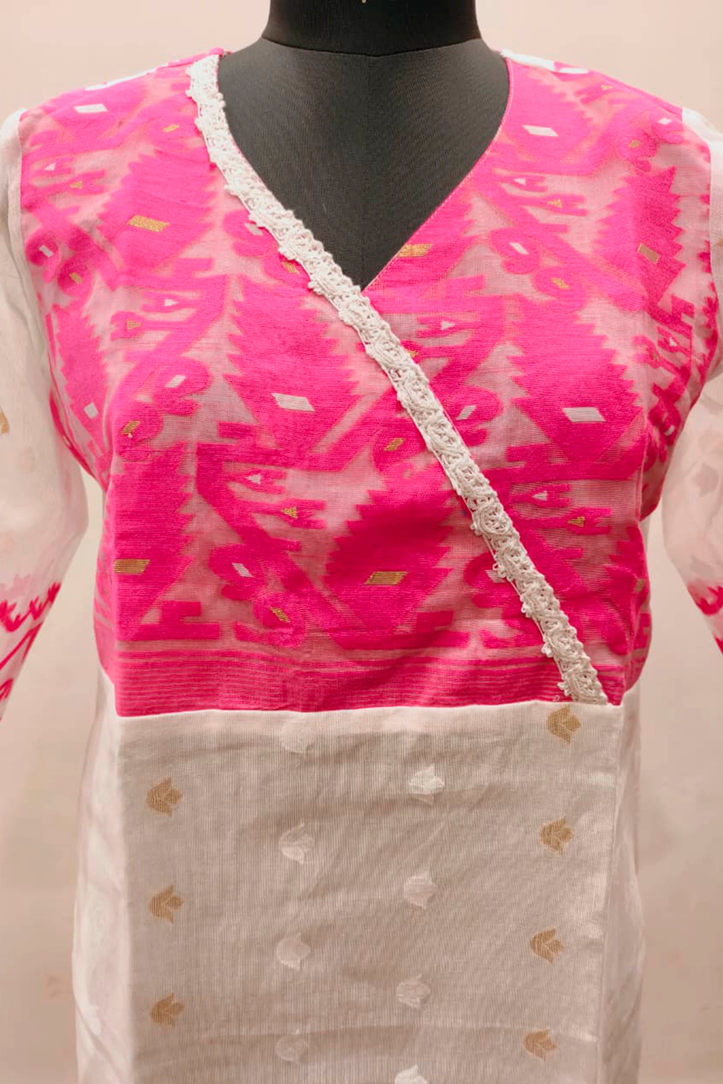 Resham Jamdani Kurti SN26WPRJ183