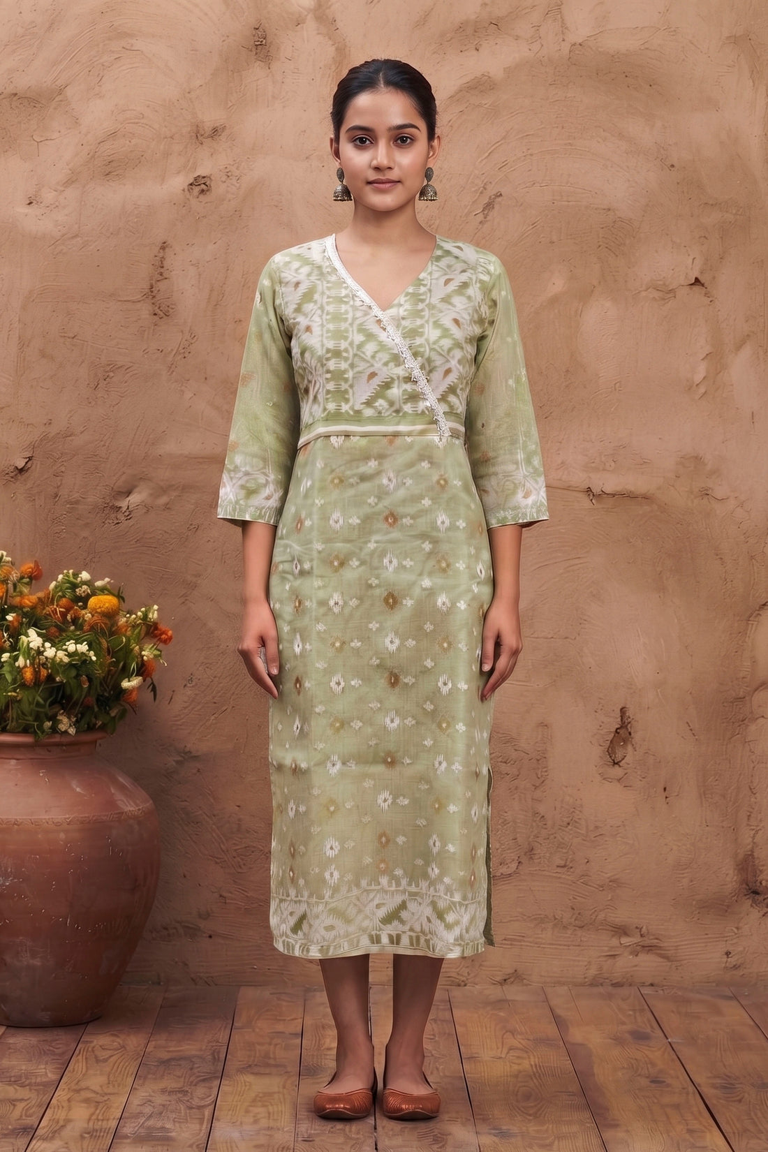 Resham Jamdani Kurti SN26WPRJ184