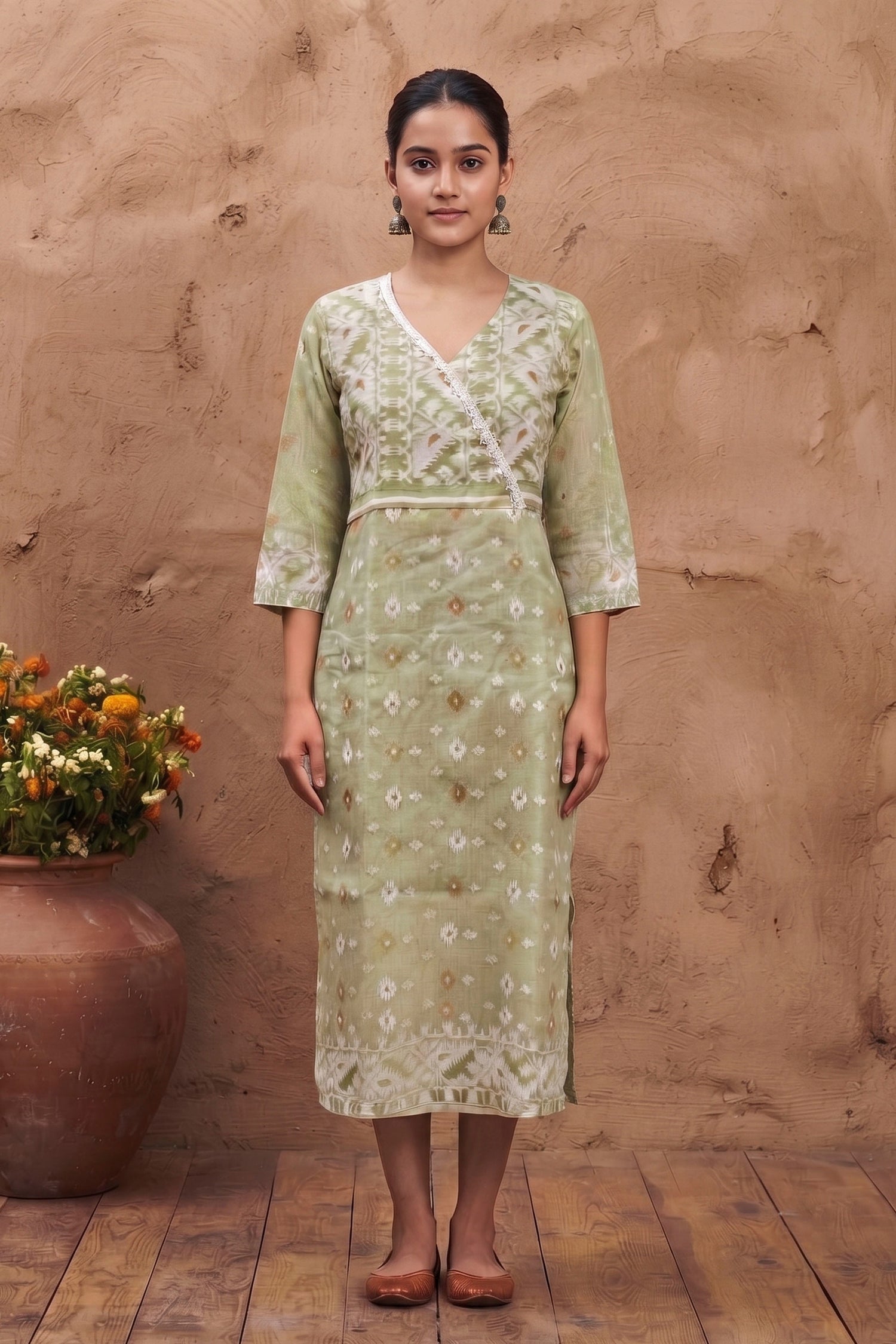 Resham Jamdani Kurti SN26WPRJ184