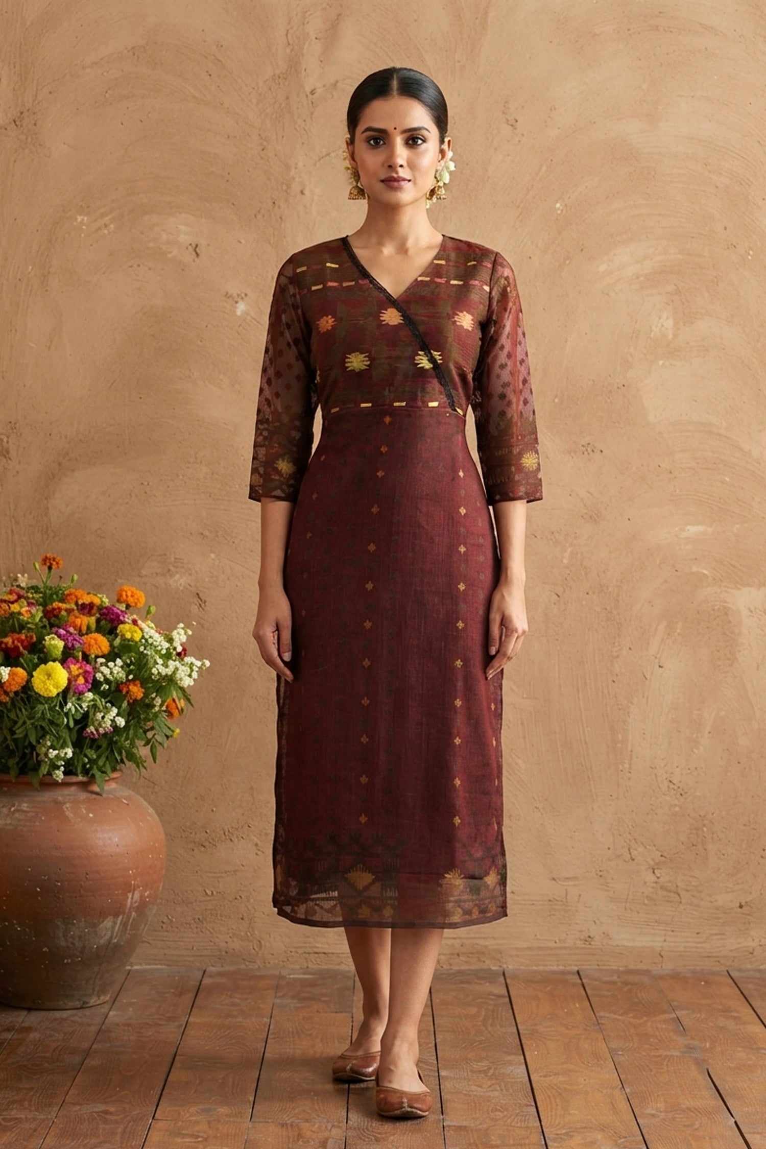 Resham Jamdani Kurti SN26WPRJ188