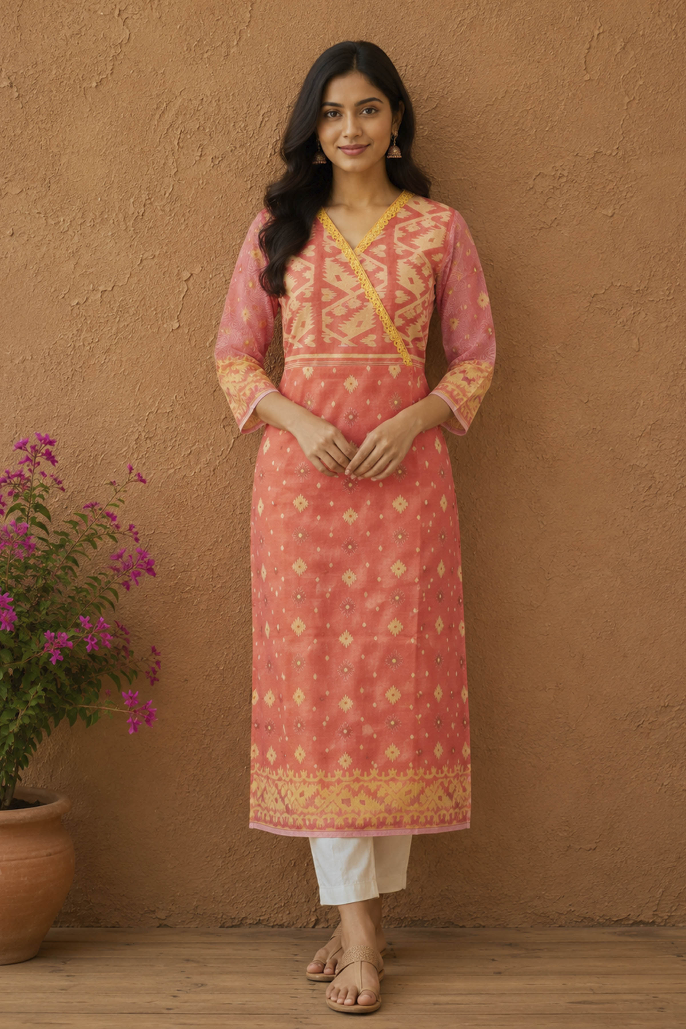 Resham Jamdani Kurti SN26WPRJ190