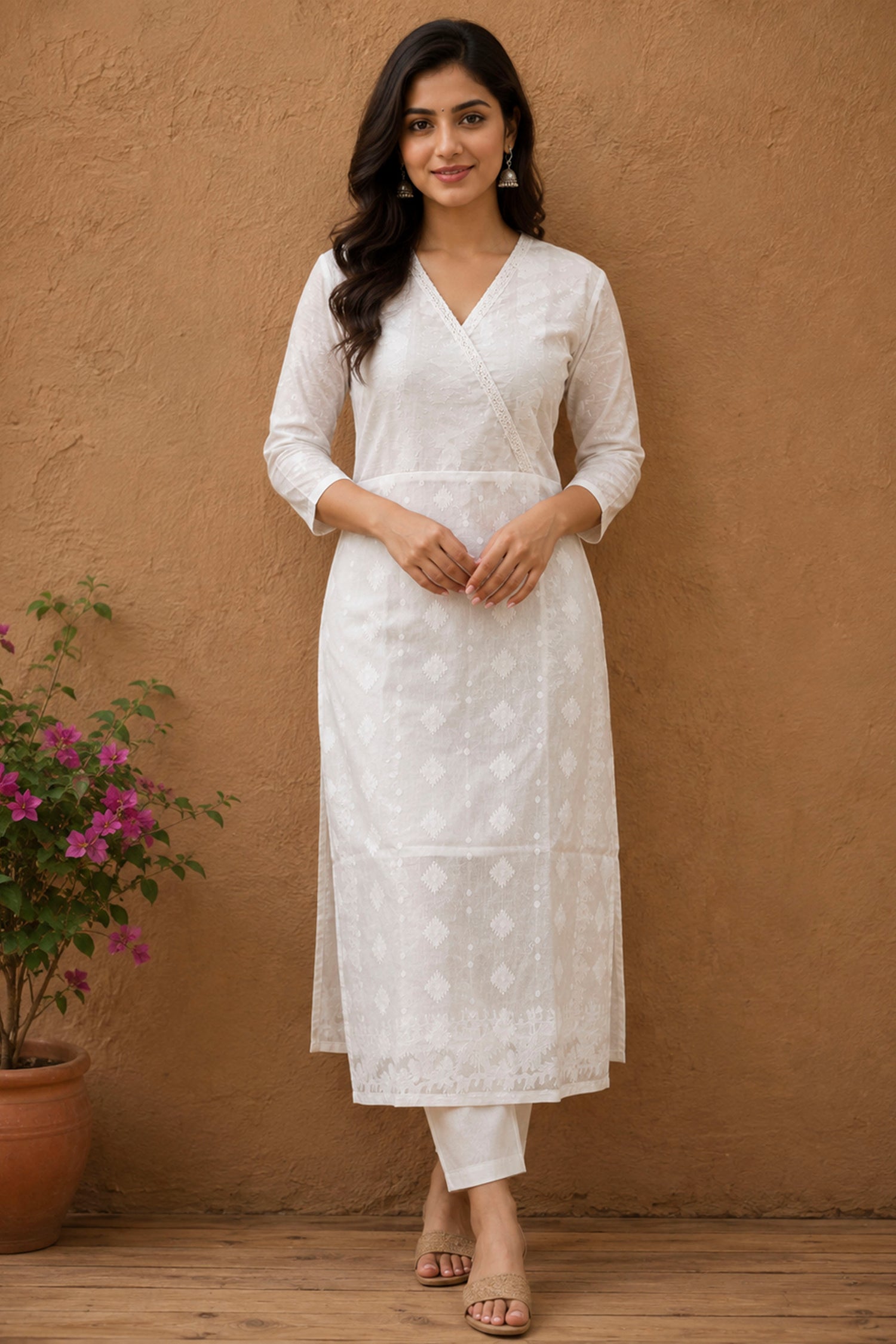 Resham Jamdani Kurti SN26WPRJ194